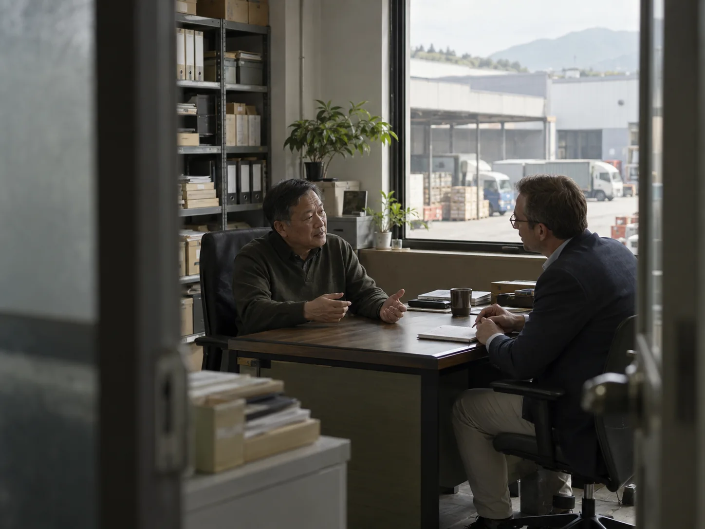 A distributor owner and executive discussing partnership terms